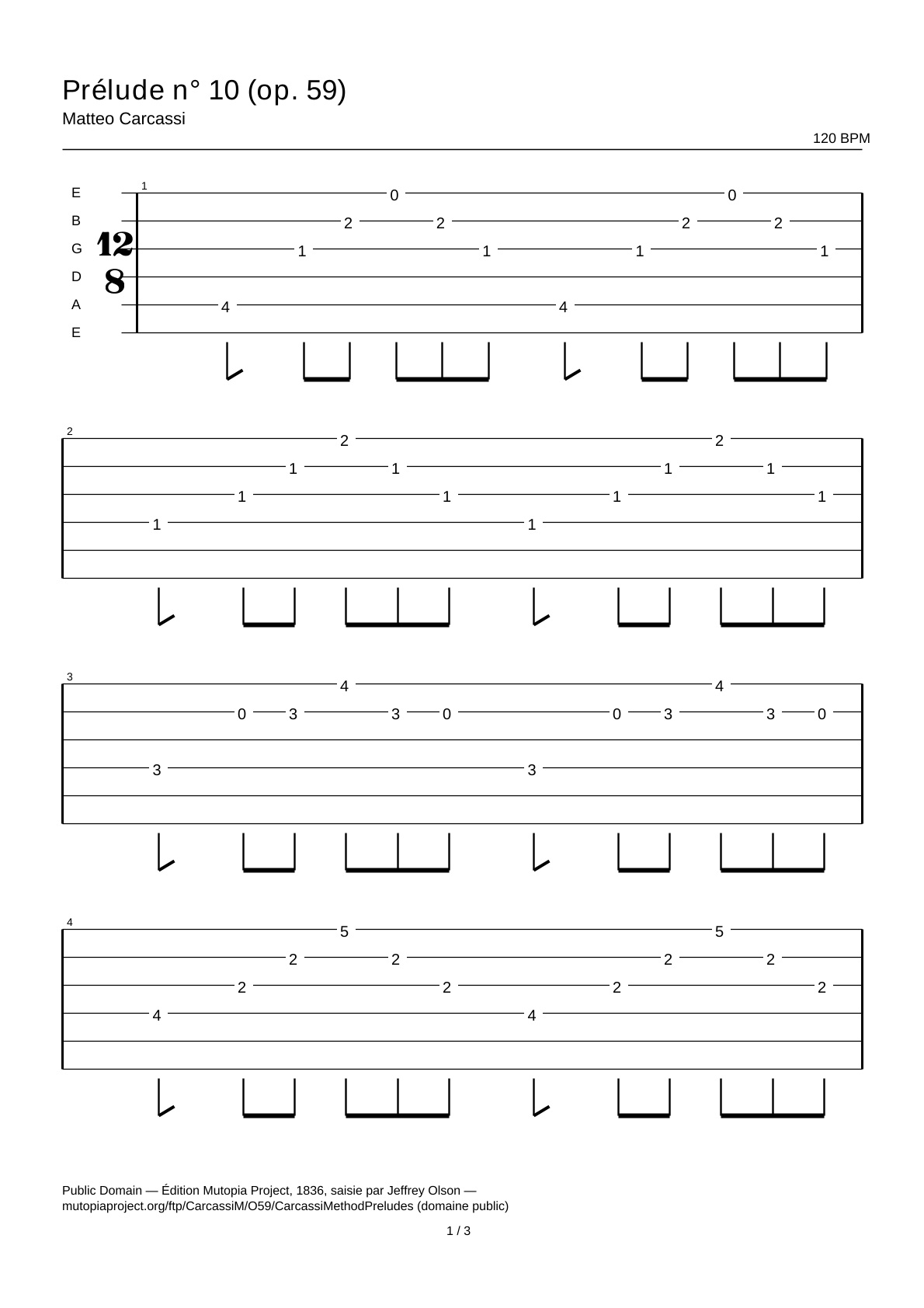 Prelude No. 10 (Op. 59) — Guitar Tab
