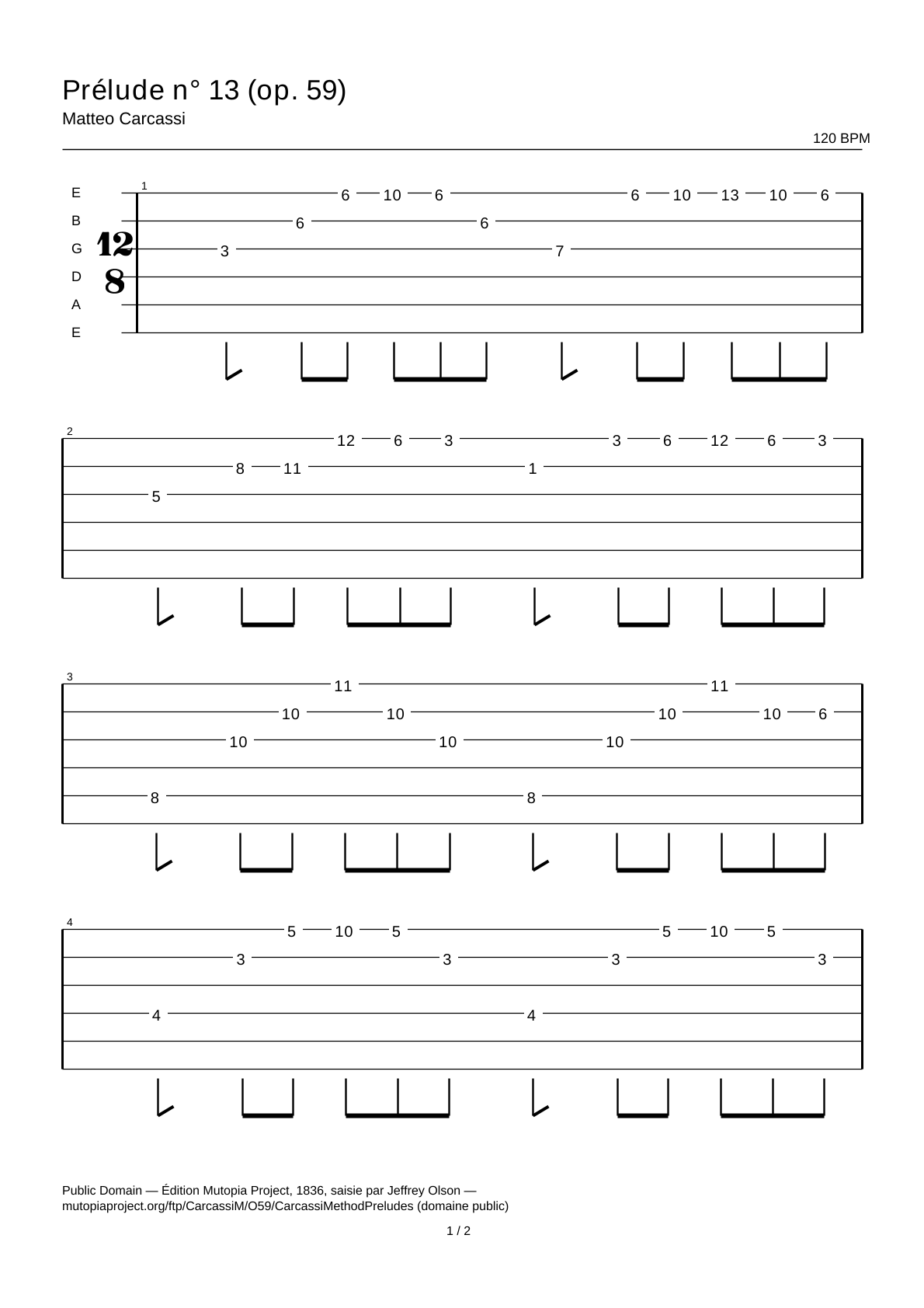 Prelude No. 13 (Op. 59) — Guitar Tab