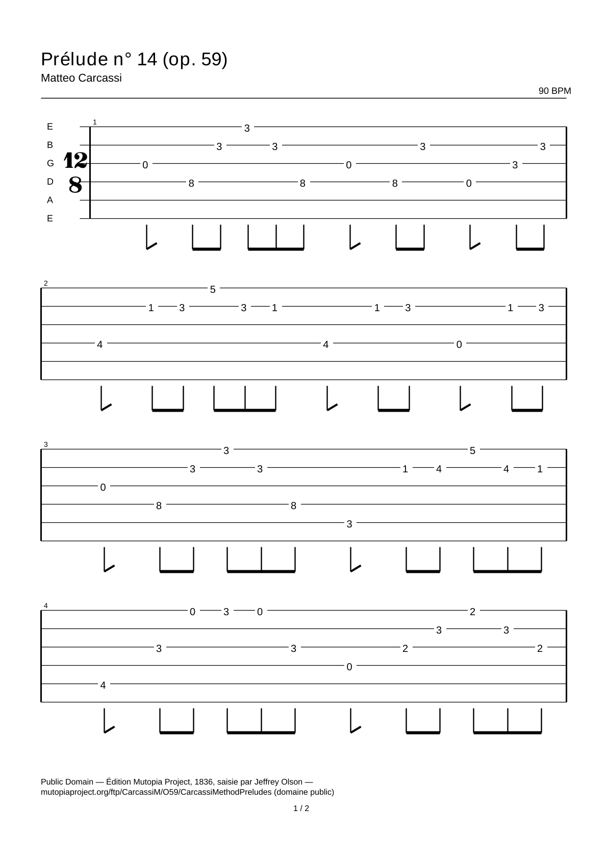 Prelude No. 14 (Op. 59) — Guitar Tab