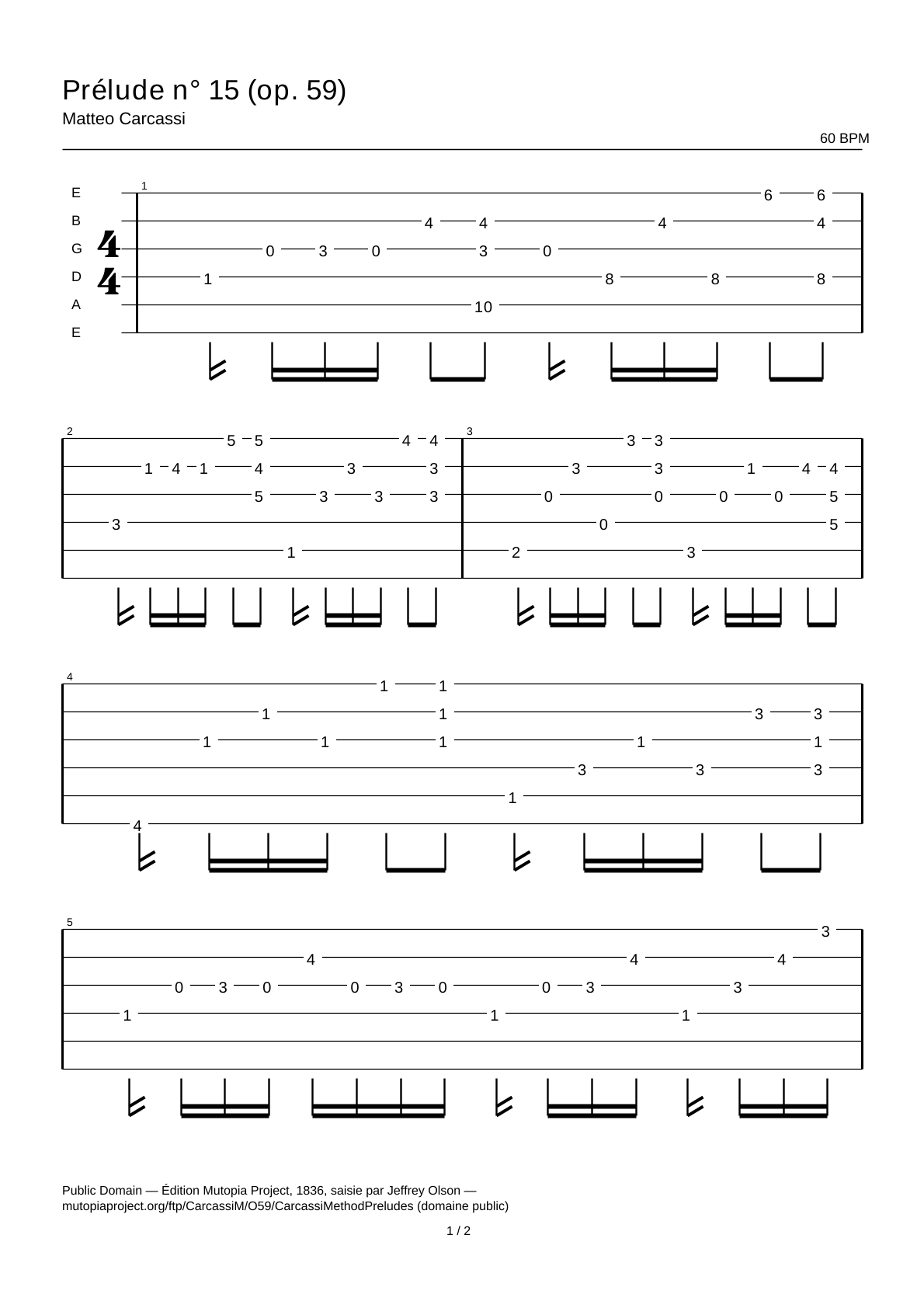 Prelude No. 15 (Op. 59) — Guitar Tab