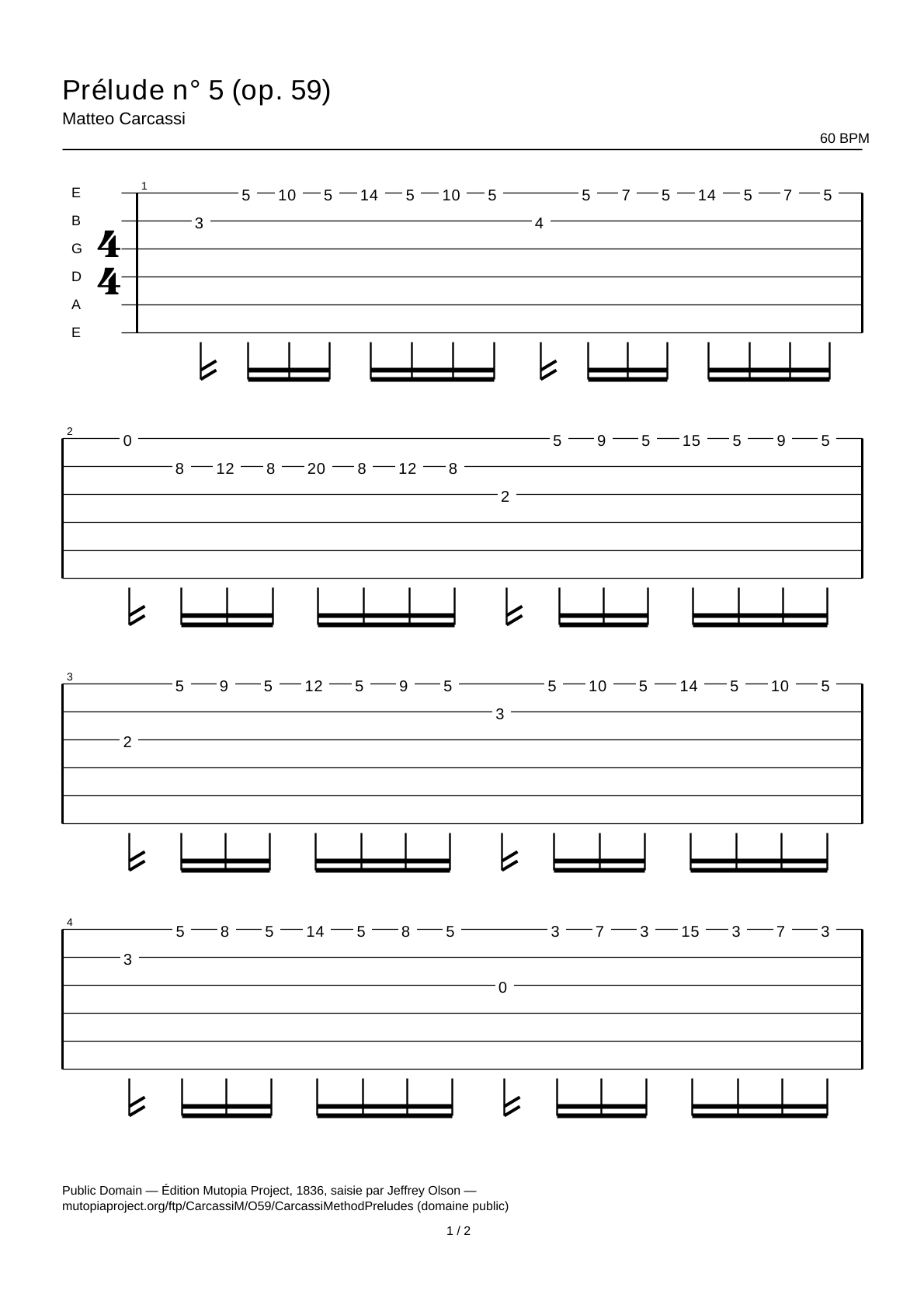 Prelude No. 5 (Op. 59) — Guitar Tab