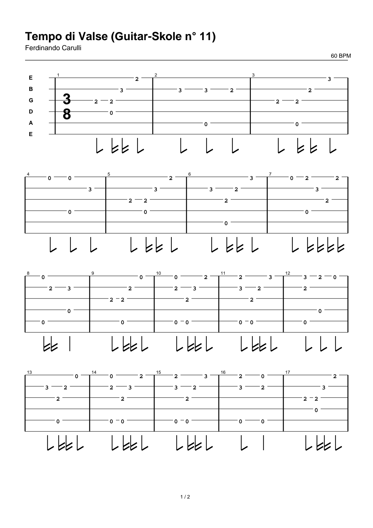 Tempo di Valse (Guitar-Skole n° 11) — Guitar Tab
