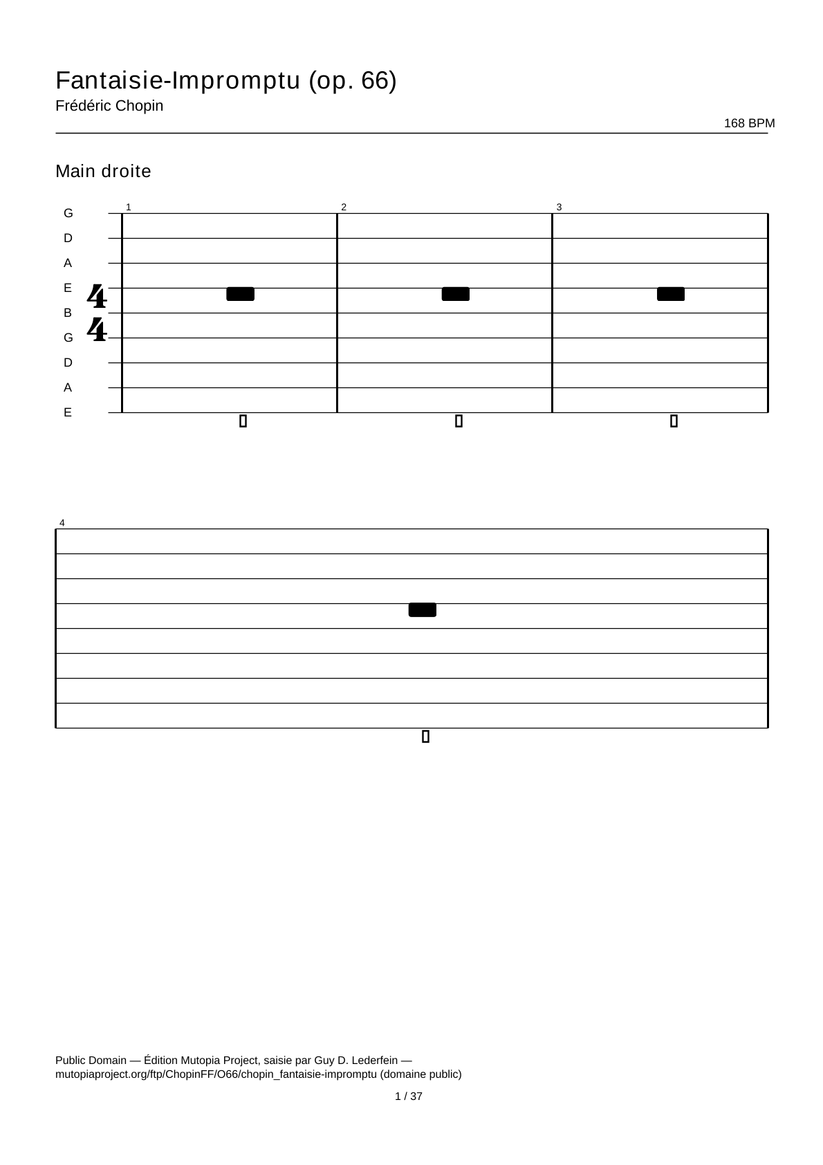 Fantaisie-Impromptu (Op. 66) — Guitar Tab