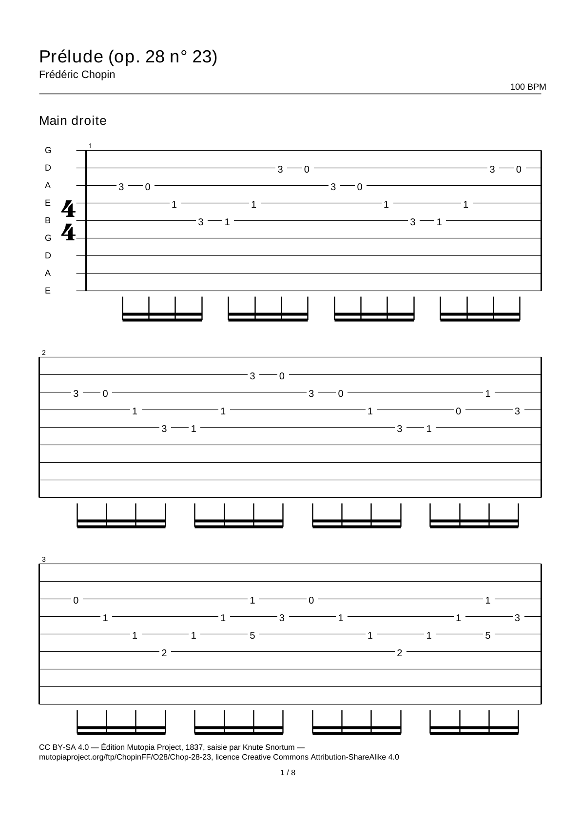 Prelude (Op. 28 No. 23) — Guitar Tab