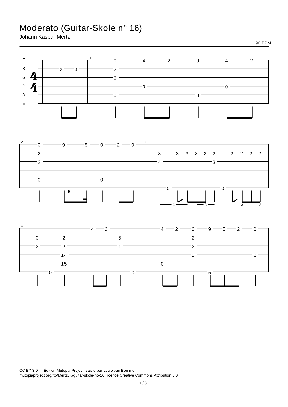 Moderato (Guitar-Skole No. 16) — Guitar Tab