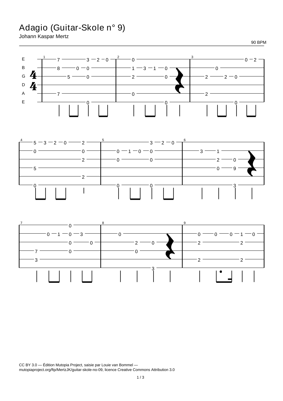 Adagio (Guitar-Skole No. 9) — Guitar Tab