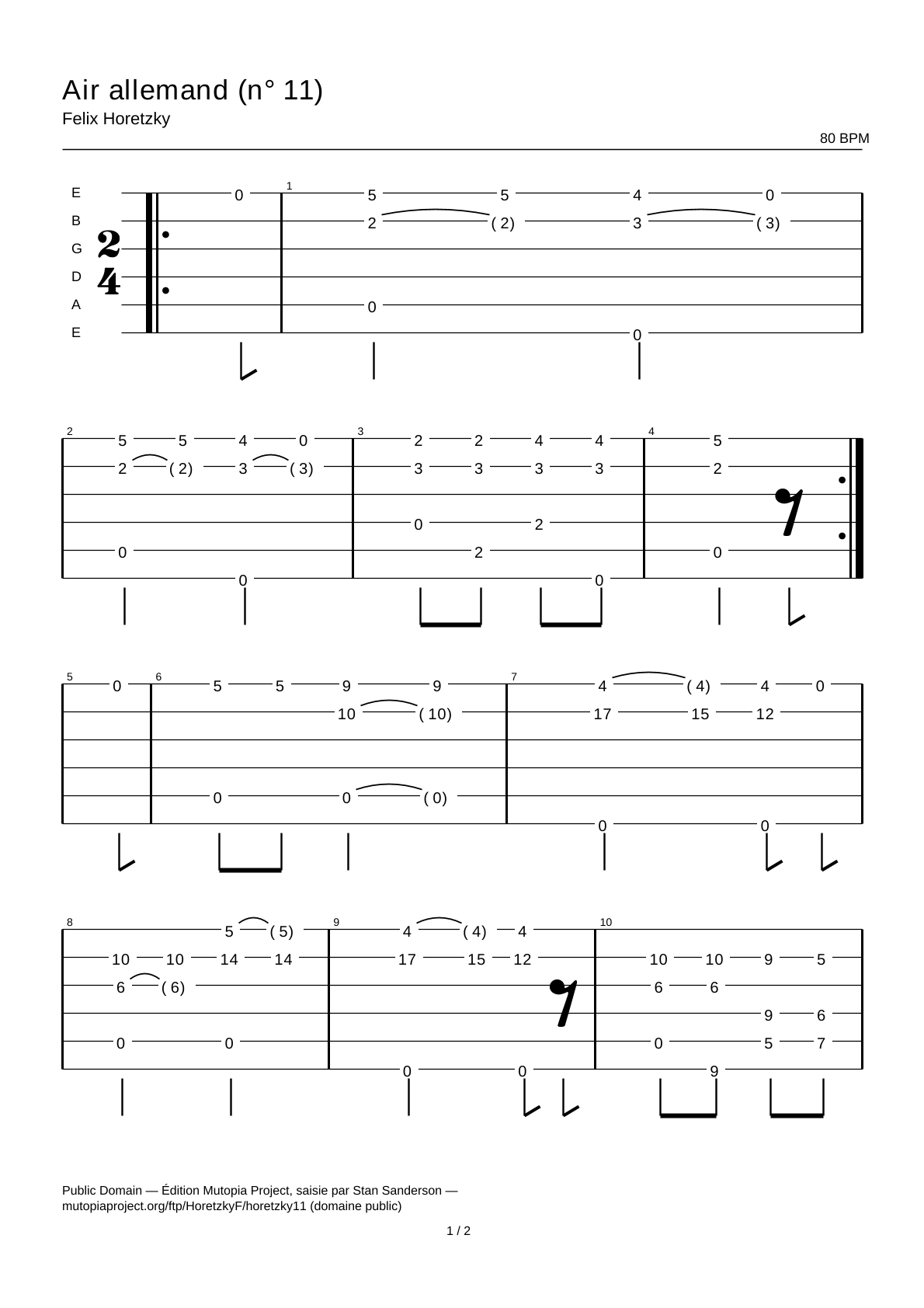 German Air (No. 11) — Guitar Tab