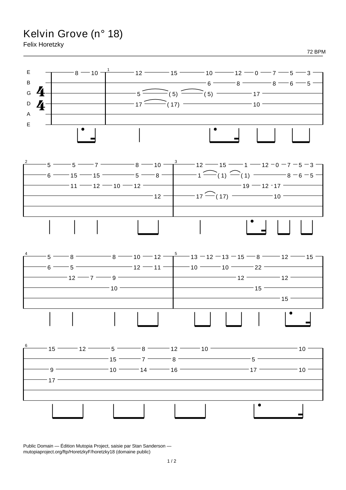 Kelvin Grove (No. 18) — Guitar Tab