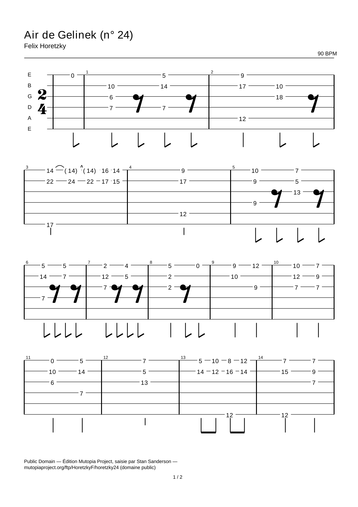 Air by Gelinek (No. 24) — Guitar Tab