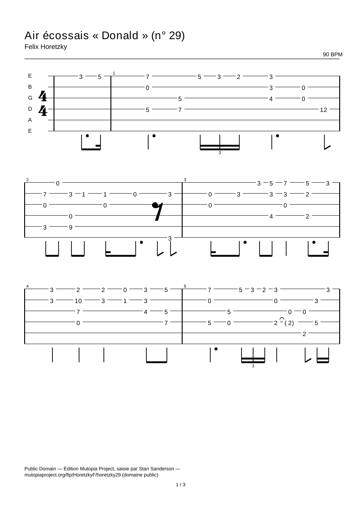 Scotch Air “Donald” (No. 29) — Guitar Tab
