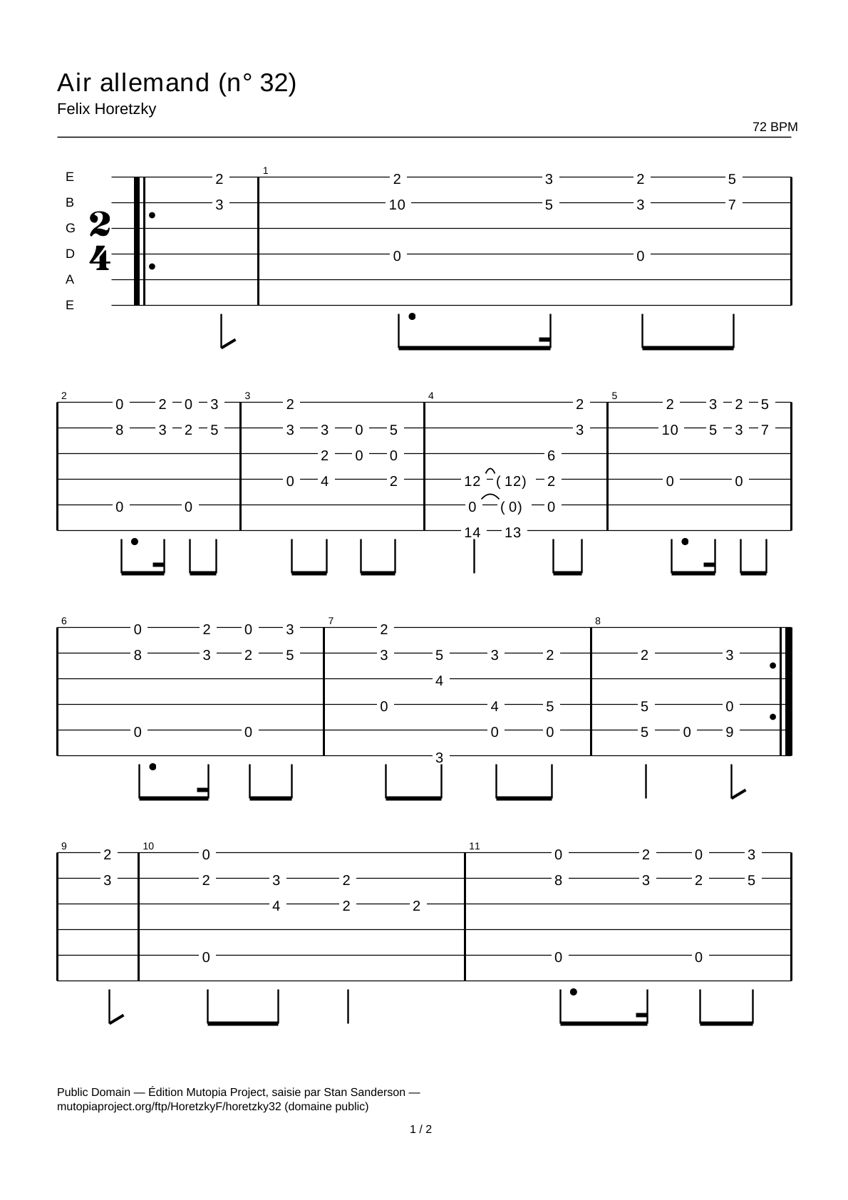 German Air (No. 32) — Guitar Tab