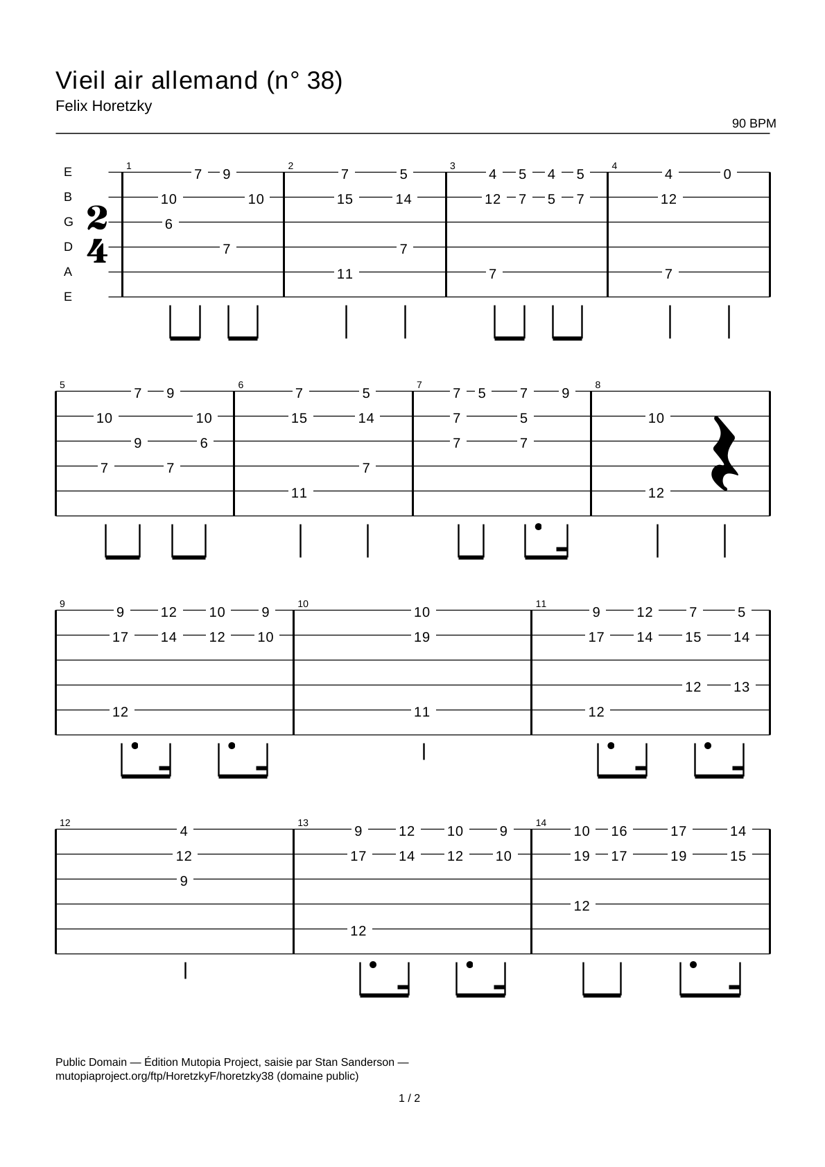 Old German Air (No. 38) — Guitar Tab