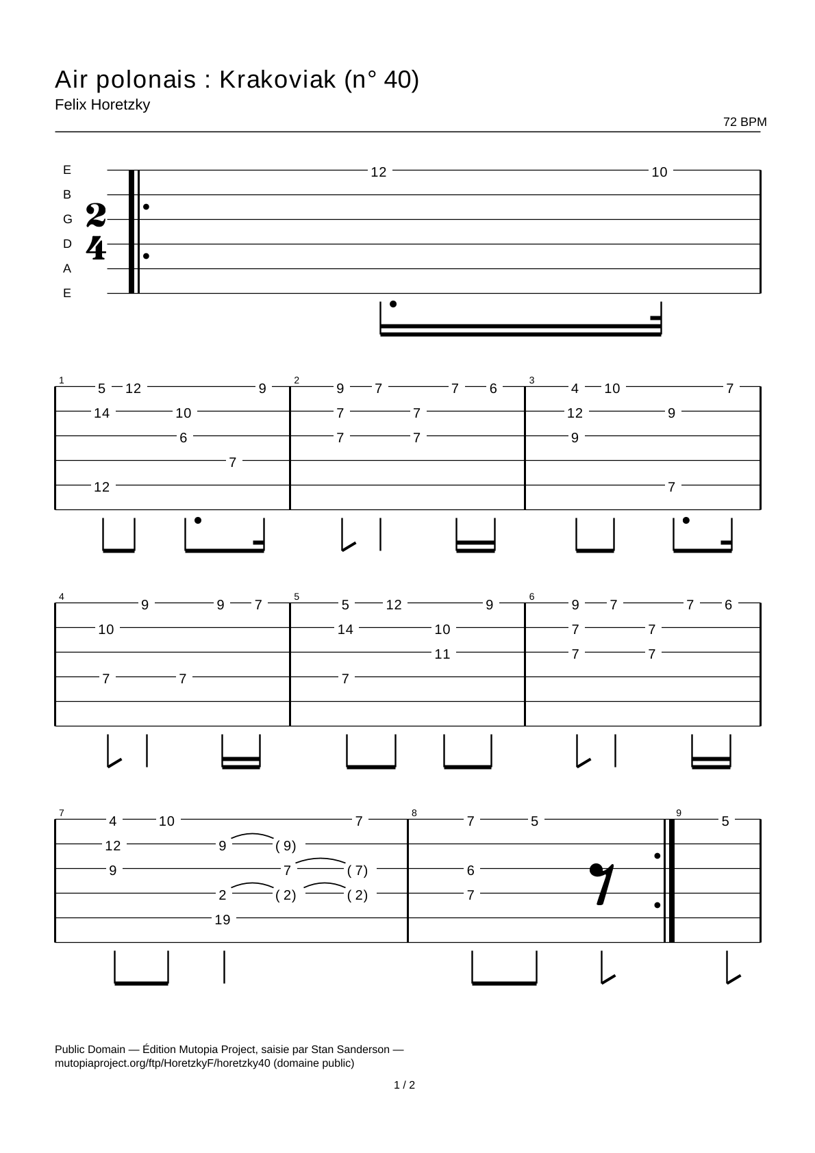 Polish Air: Krakoviak (No. 40) — Guitar Tab