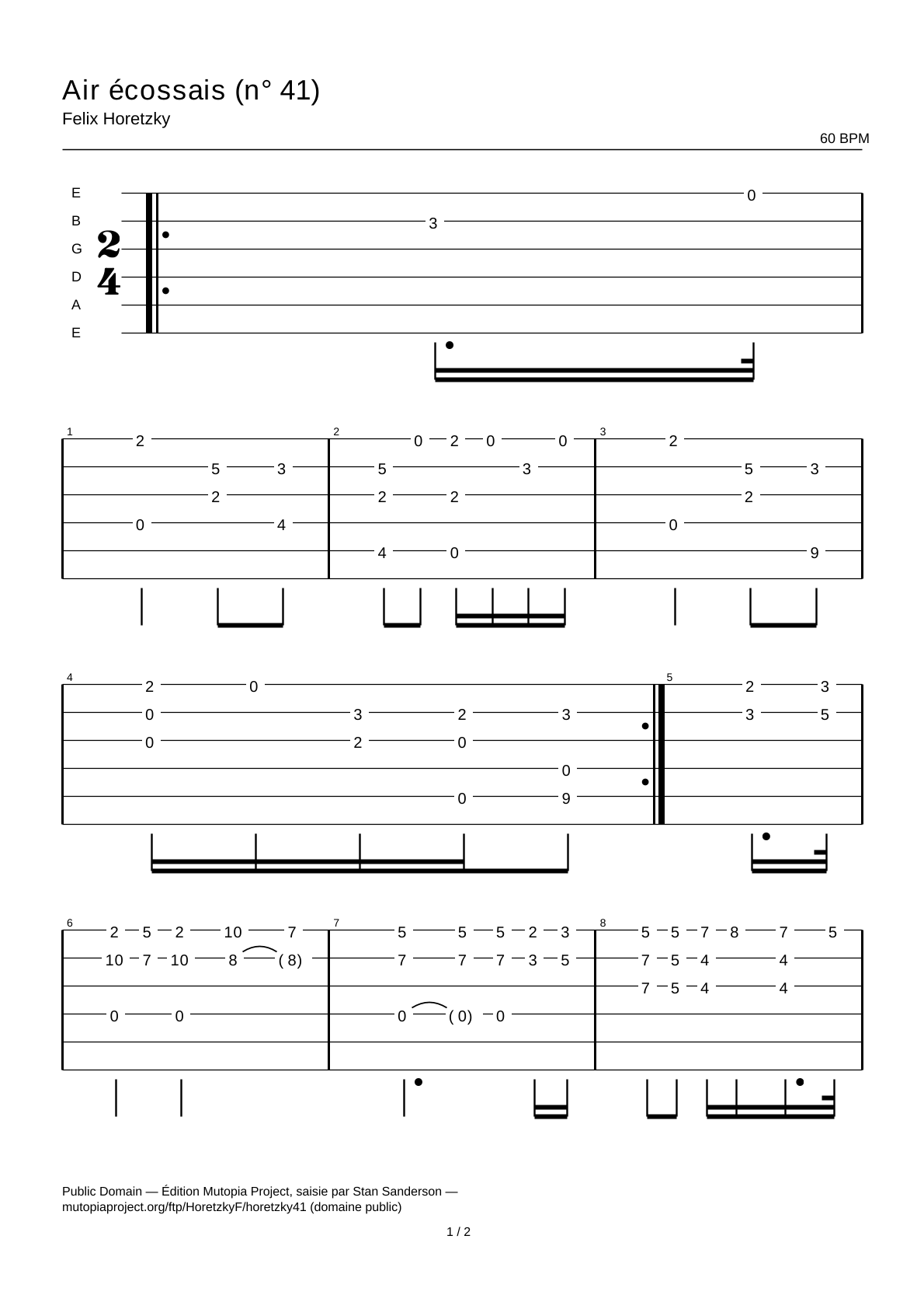 Scotch Air (No. 41) — Guitar Tab