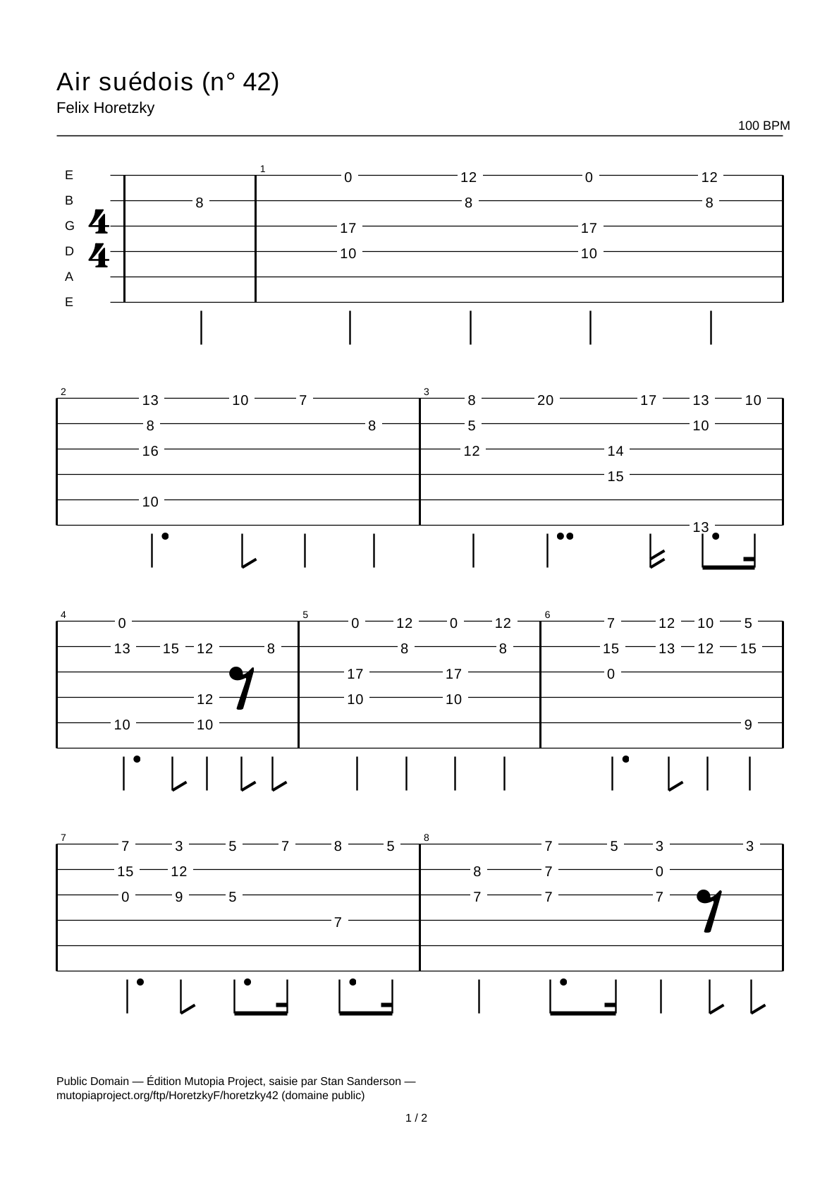 Swedish Air (No. 42) — Guitar Tab