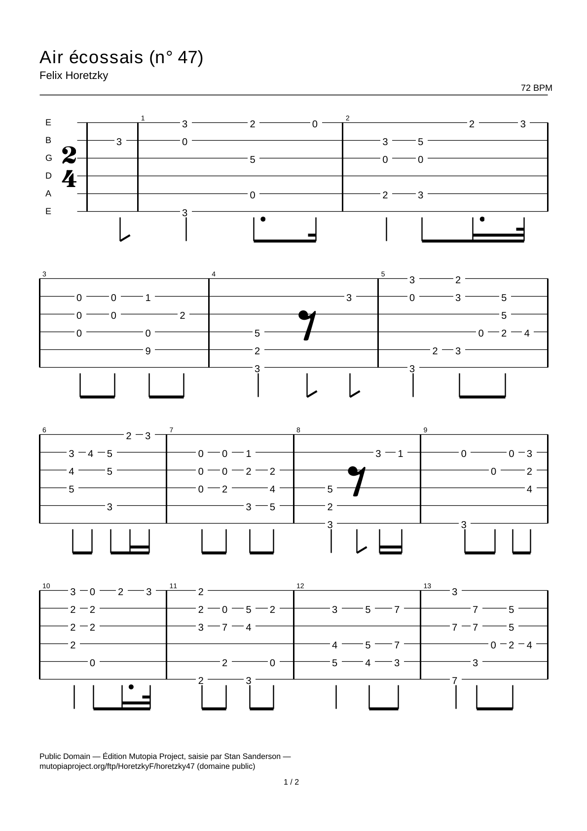 Scotch Air (No. 47) — Guitar Tab