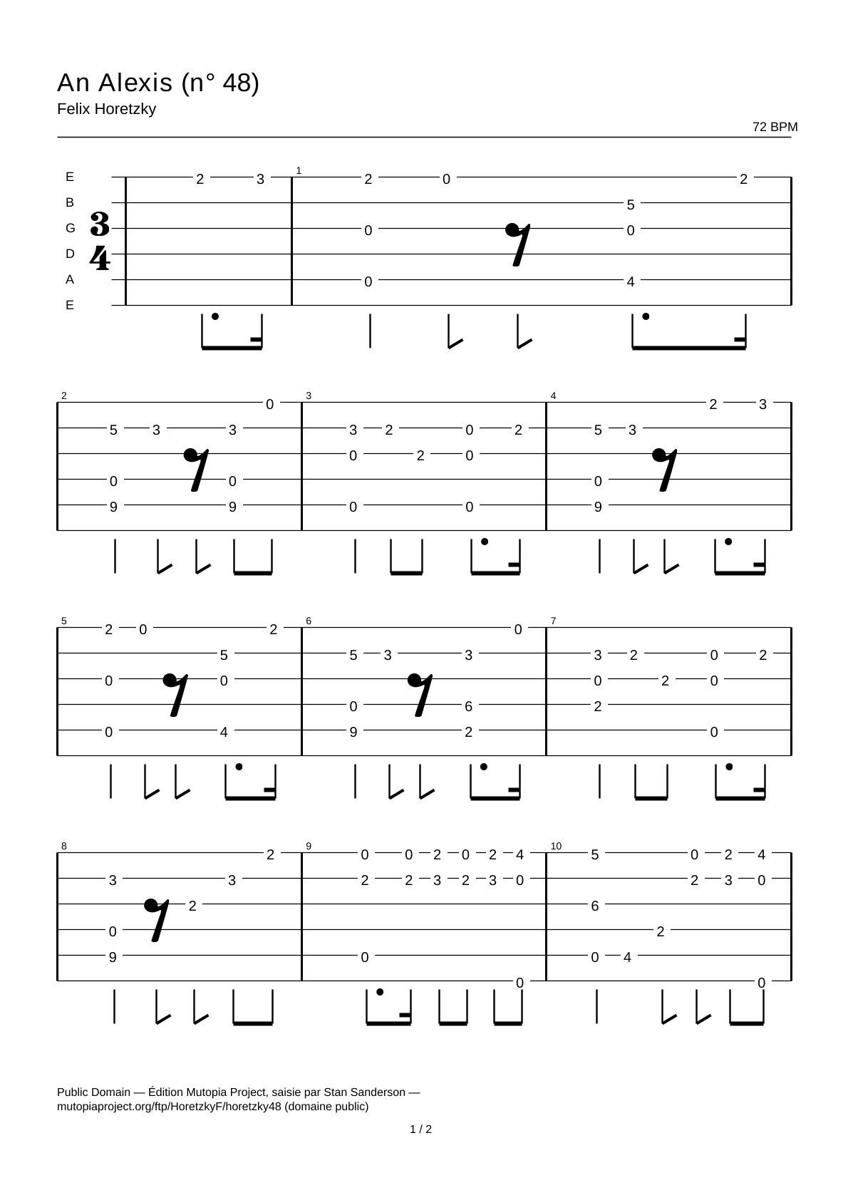 An Alexis (No. 48) — Guitar Tab