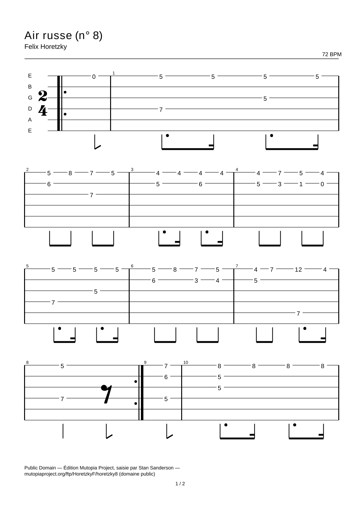 Russian Air (No. 8) — Guitar Tab
