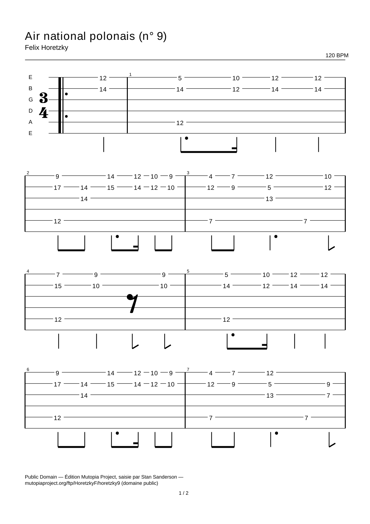 Polish National Air (No. 9) — Guitar Tab