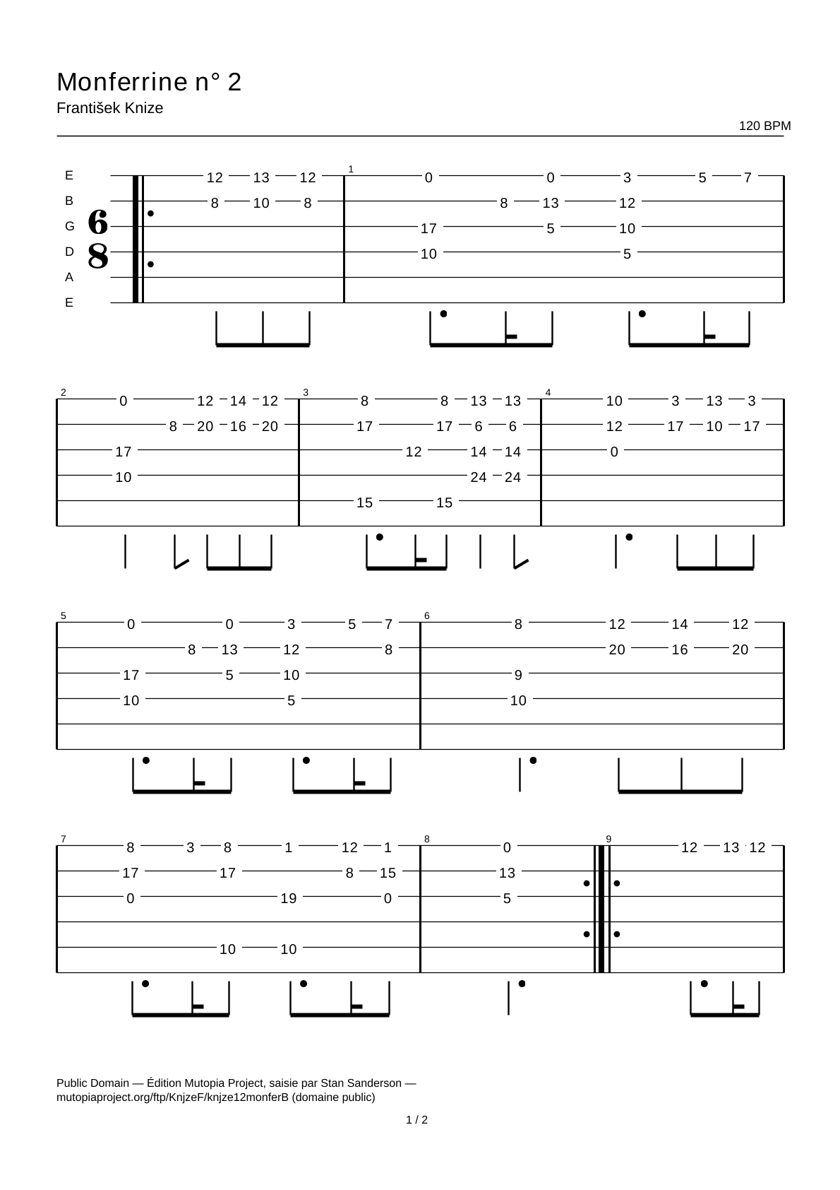 Monferrina No. 2 — Guitar Tab