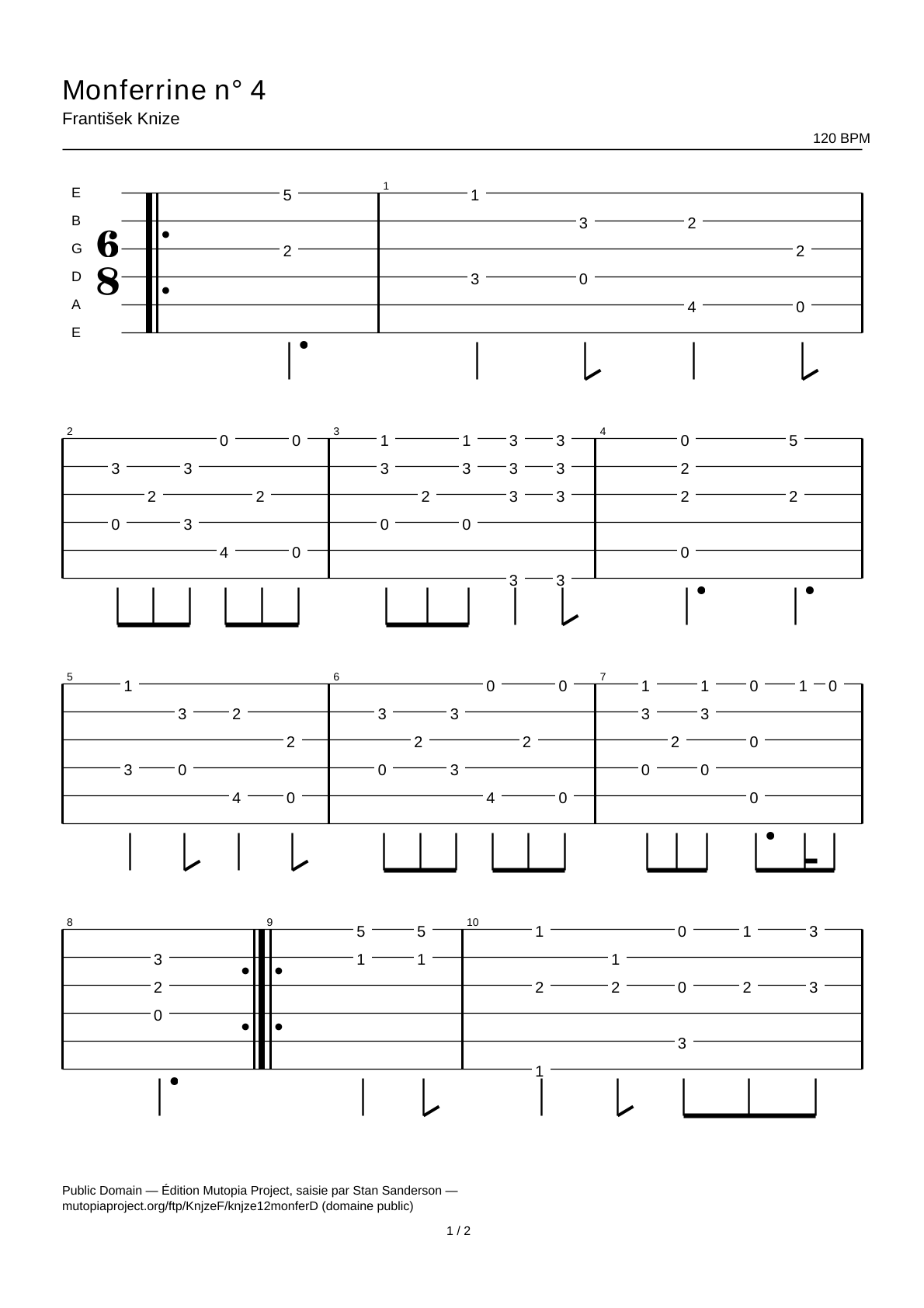 Monferrina No. 4 — Guitar Tab