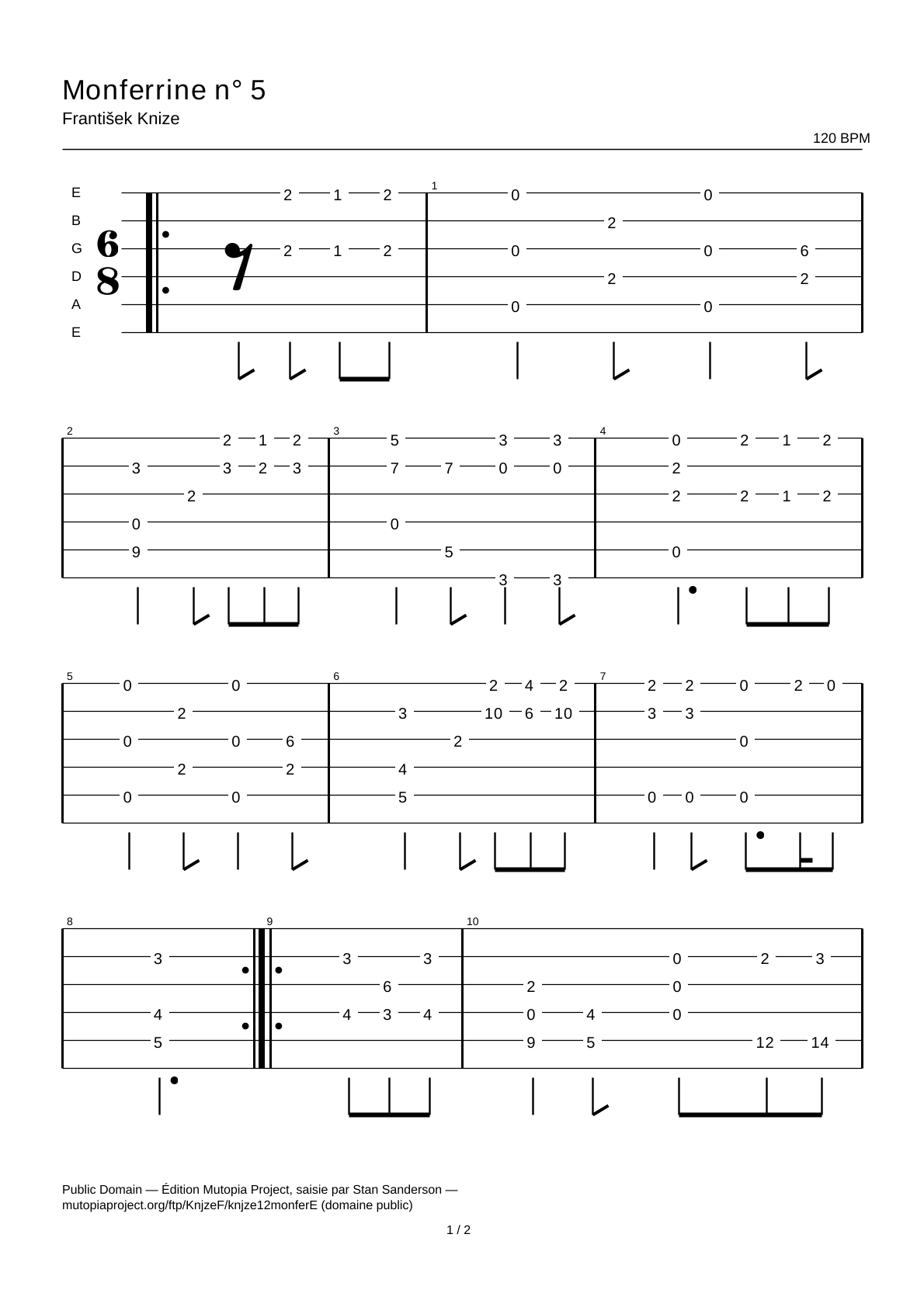 Monferrina No. 5 — Guitar Tab