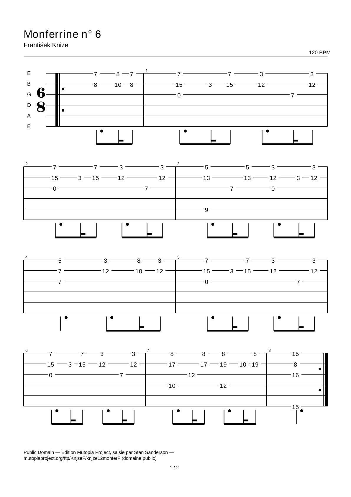 Monferrina No. 6 — Guitar Tab