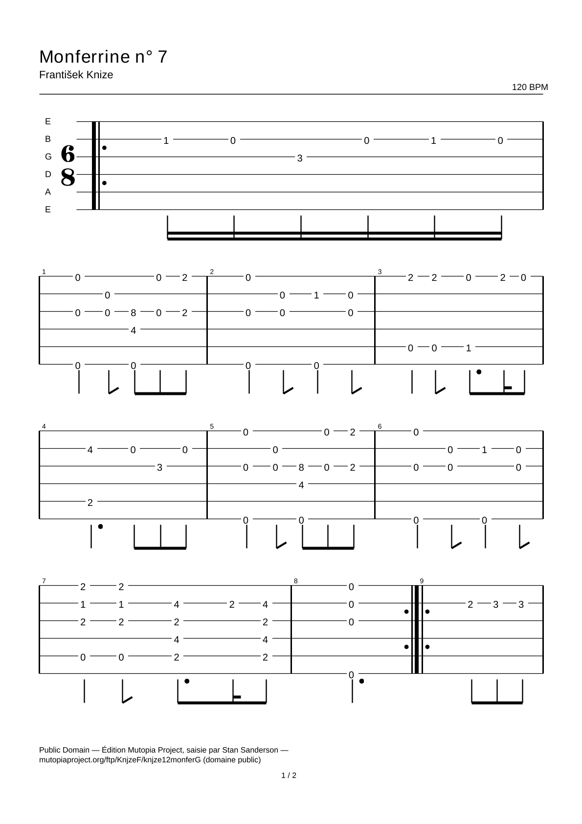 Monferrina No. 7 — Guitar Tab
