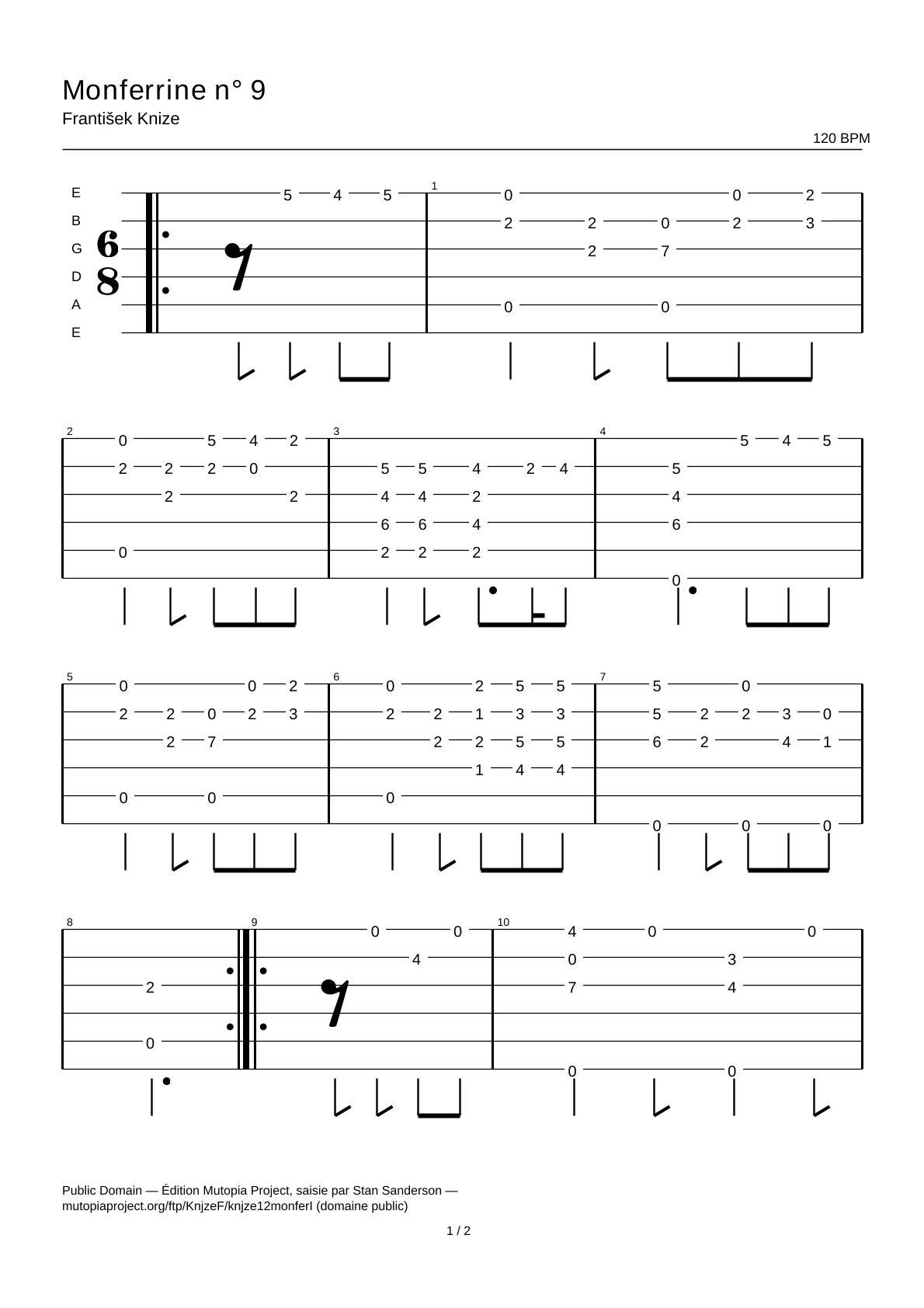 Monferrina No. 9 — Guitar Tab