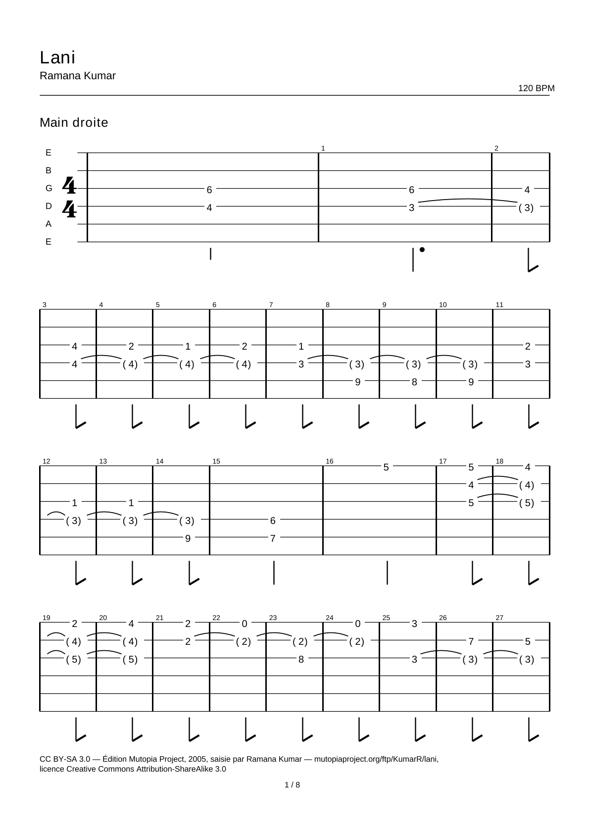 Lani — Guitar Tab