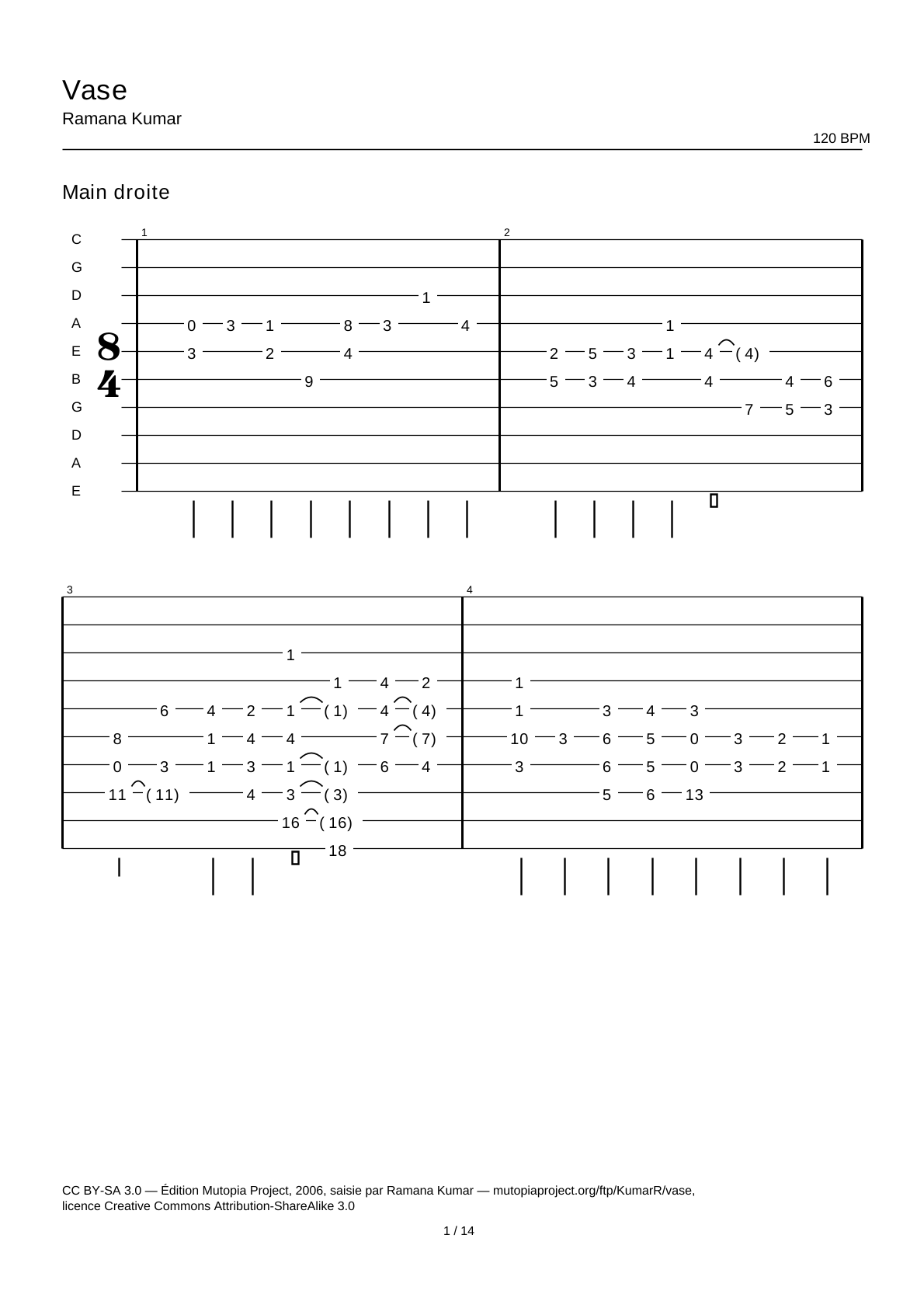Vase — Guitar Tab