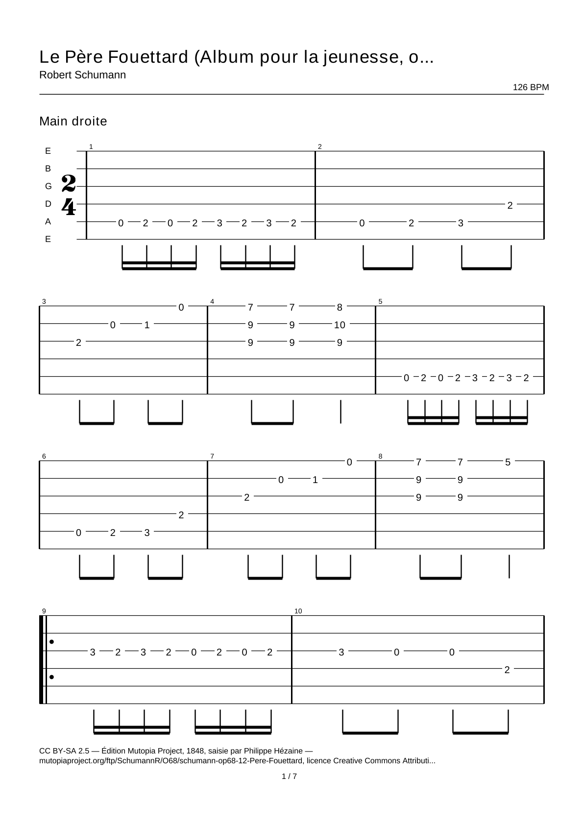 Knecht Ruprecht (Album for the Young, Op. 68 No. 12) — Guitar Tab