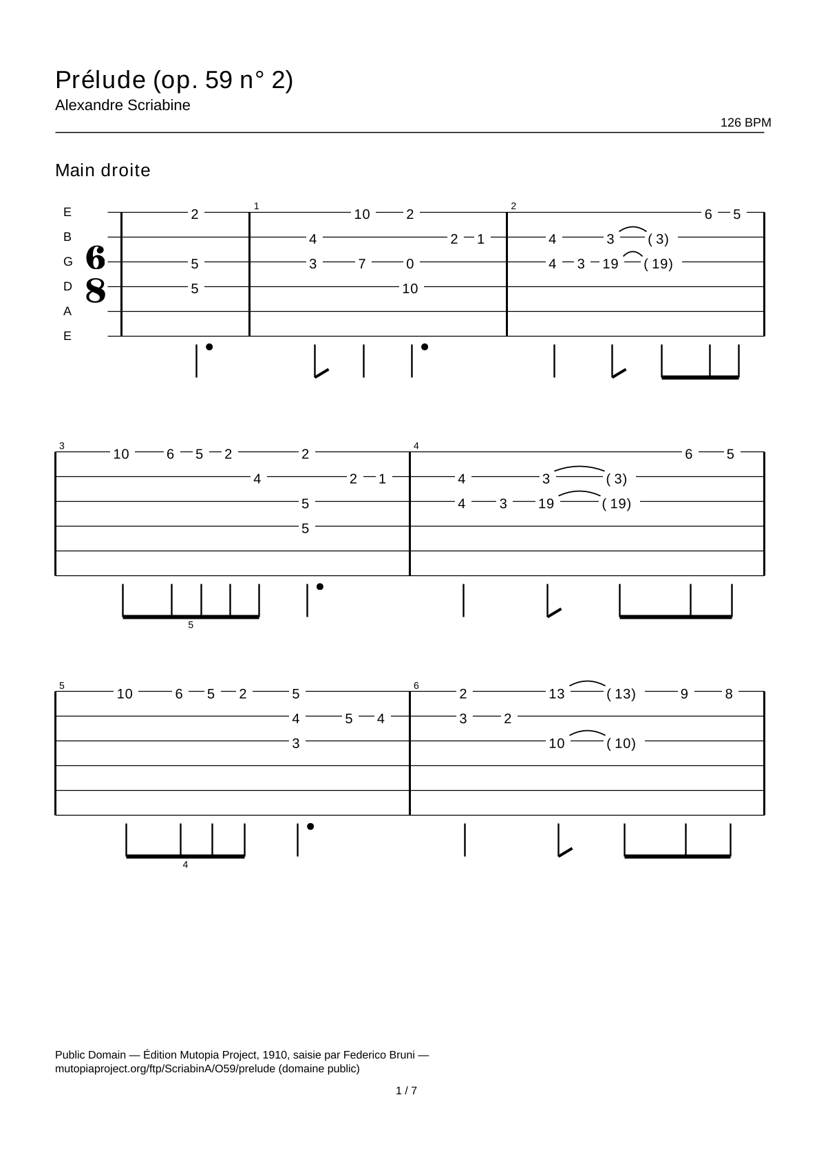 Prelude (Op. 59 No. 2) — Guitar Tab
