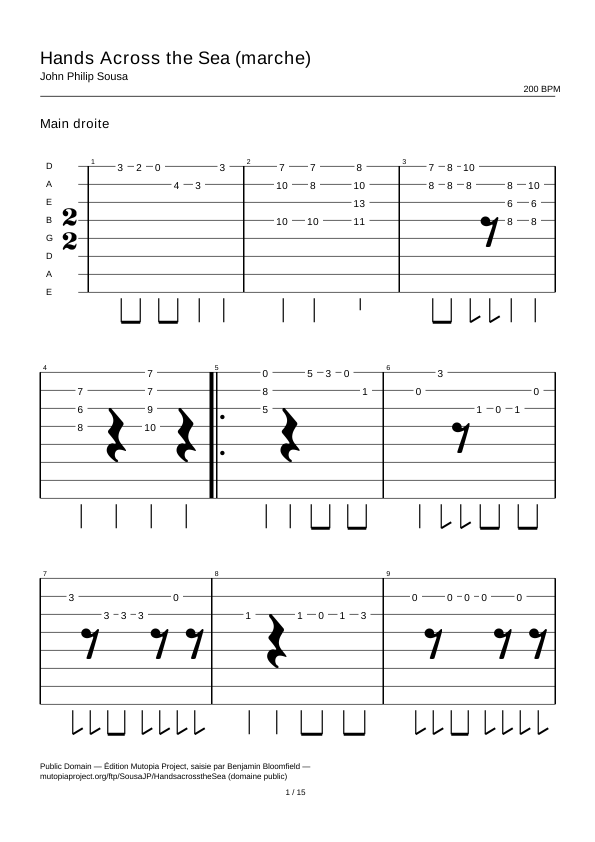Hands Across the Sea (march) — Guitar Tab