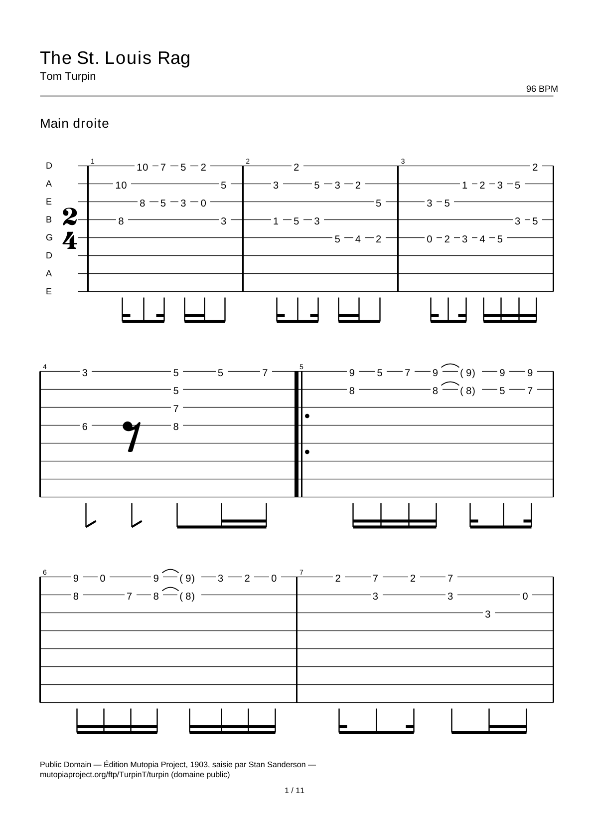 The St. Louis Rag — Guitar Tab